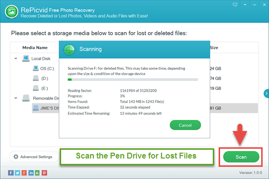 How to recover deleted tally data from pen drive