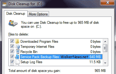 Service Pack Backup Files
